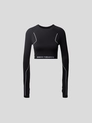 Longsleeve mit Logo-Bund von Paco Rabanne Grau / Schwarz - 4