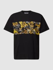 T-Shirt mit Label-Design von Versace Jeans Couture Grau / Schwarz - 41