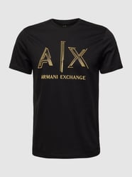 T-shirt z nadrukiem z logo od ARMANI EXCHANGE Czarny - 3