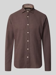 Regular Fit Business-Hemd aus Leinen-Baumwoll-Mix Modell 'ROMA' von FIL NOIR - 43