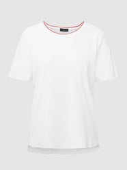 T-shirt met geribde ronde hals van Marc Cain Wit - 39