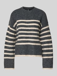 Relaxed fit ribgebreide pullover, model 'LINE' van Pieces - 3