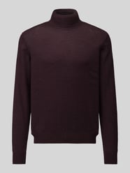 Regular Fit Rollkragenpullover aus reiner Wolle Modell 'MIKO' von Jake*s Studio Men Bordeaux - 3