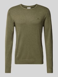 Gebreide pullover met ribboorden van Lindbergh Groen - 47