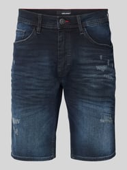 Szorty jeansowe o kroju regular fit z przetarciami od Blend - 8