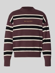 Gebreide pullover met streepmotief en labelstitching van BLKVIS - 12