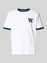 T-shirt met geribde ronde hals, model 'Parker' van Wood Wood - 15