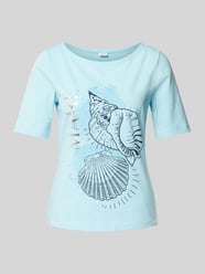 T-Shirt mit Motiv- und Statement-Print von s.Oliver BLACK LABEL Blau - 22