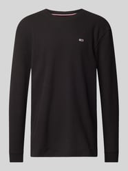 Regular Fit Longsleeve mit Label-Stitching von Tommy Jeans Schwarz - 48