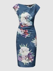 Cocktailkleid mit floralem Muster von Swing Blau / Türkis - 38