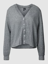 Strickjacke mit Melange-Optik und gerippten Abschlüssen von Vero Moda Grau - 43