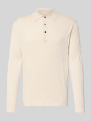 Sweter z dzianiny z czystej bawełny z kołnierzykiem polo od Profuomo - 43