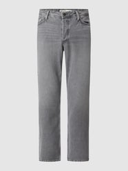 Jeansy z wysokim stanem o luźnym kroju z bawełny model ‘Chris’ od Jack & Jones Szary - 38