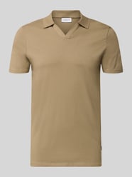 Slim Fit Poloshirt mit V-Ausschnitt von Lindbergh Beige - 7