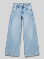 Used-Look-Jeans mit weitem Bein von Garcia Blau - 1