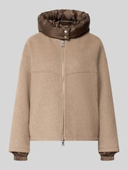 Doubleface Wolljacke mit abnehmbarer Steppkapuze von Blonde No. 8 Beige - 4