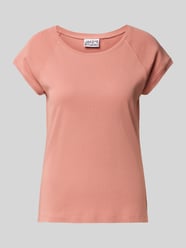 T-Shirt mit geripptem Rundhalsausschnitt von JAKE*S STUDIO WOMAN Pink - 36