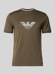 Regular Fit T-Shirt mit Logo-Stitching von Emporio Armani Beige - 30