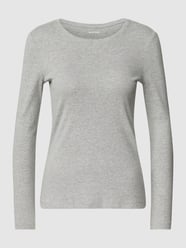 Longsleeve mit geripptem U-Boot-Ausschnitt von Montego Grau - 17