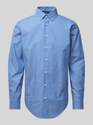 Regular Fit Business-Hemd mit Button-Down-Kragen von Christian Berg Men Blau - 37