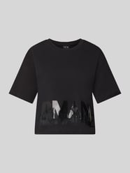 t-shirt z cekinowym obszyciem od Armani Exchange - 5