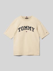 T-Shirt mit Rundhalsausschnitt von Tommy Hilfiger Teens Beige - 18