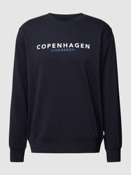 Sweatshirt mit Label-Print von Lindbergh Blau - 18