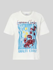 T-shirt z nadrukiem z motywem i cekinami model 'Lo44bster' od ZABAIONE - 19
