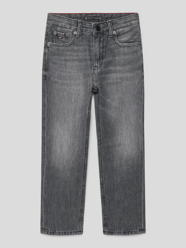 Straight Fit Jeans mit 5-pocket-Design Modell 'SKATER' von Tommy Hilfiger Kids Grau / Schwarz - 47
