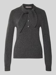 Gebreide pullover van wolmix met strik en knoopsluiting van Christian Berg Woman Selection - 36