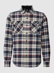 Freizeithemd mit Tartan-Karo und Pattentaschen von Replay Blau - 29