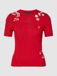 T-shirt in tricotlook van Polo Ralph Lauren Rood - 26