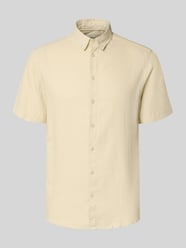Slim Fit Leinenhemd mit Viskose-Anteil Modell 'Bobby' von Blend Beige - 44