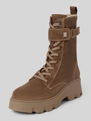 Schnürstiefel aus Velours-Rindsleder mit wärmendem Innenfutter von Marc O'Polo Beige - 41