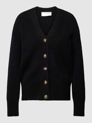 Gebreid jack met V-hals, model 'MALINE' van Selected Femme Zwart - 39