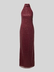 Abendkleid mit Paillettenbesatz von ROTATE Bordeaux - 35