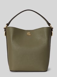 Torba na ramię z naturalnej skóry z odpinanym paskiem na ramię od Lauren Ralph Lauren - 4