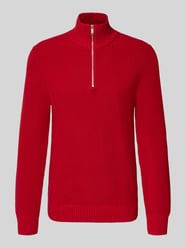 Slim Fit Strickpullover aus reiner Baumwolle mit Troyer-Kragen von MCNEAL - 38