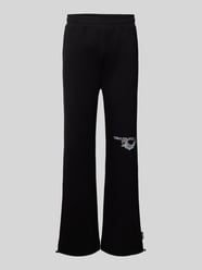 Oversize Fit Sweatpants mit Label-Print von CARLO COLUCCI Schwarz - 36