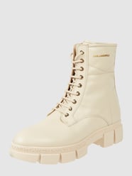 Buty z detalami z logo model ‘Aria’ od Karl Lagerfeld Beżowy - 16