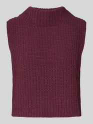Pullunder mit geripptem Stehkragen von monari Bordeaux - 15
