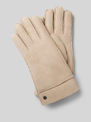 Lederhandschuhe mit Label-Applikation Modell 'HELSINKI' von Roeckl Beige - 12