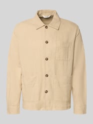Oversized Hemdjacke aus Baumwoll-Leinen-Mix Modell 'OTTO BRODY' von Selected Homme Beige - 30