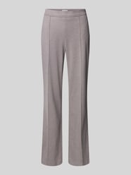 Flared stoffen broek met vaste persplooien van Christian Berg Woman Beige - 15