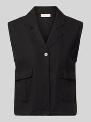 Bodywarmer van linnenmix met paspelzakken model 'Lava' van FREE/QUENT - 3