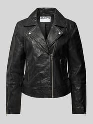 Bikerjacke mit Reißverschlusstaschen von Jake*s Casual Schwarz - 36