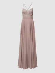 Abendkleid mit Ziersteinbesatz von Luxuar Pink - 43