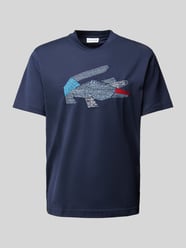 T-Shirt mit Label-Stitching von Lacoste Blau - 36