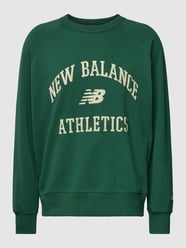 Sweatshirt mit Label-Stitching von New Balance Grün - 7