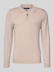 Slim Fit Strickpullover aus Woll-Mix von Christian Berg Men Beige - 5